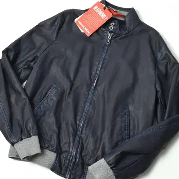 FREEDOMDAY 프리덤데이 에이징 가공 에코 가죽 블루종 XXL