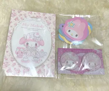 마이멜로디 화이트 딸기 티타임 캔뱃지 엽서 세트