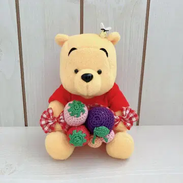 곰돌이 푸 후르츠 바스켓 뜨개질 인형 봉제 인형 레트로