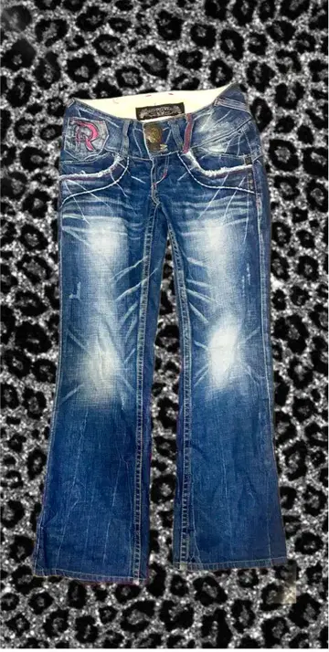 REDPEPPER 로우라이즈 부츠컷 플레어 인디고 데님 26 y2k 갸루