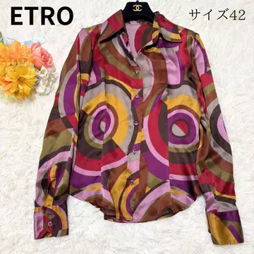 ETRO 에트로 실크 100% 셔츠 블라우스 올 패턴 긴팔