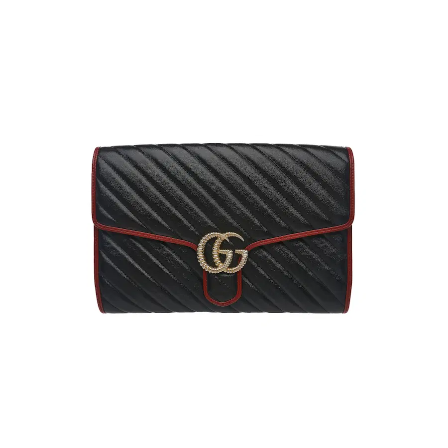 古驰 GG Marmont Matelassé 翻盖手拿包