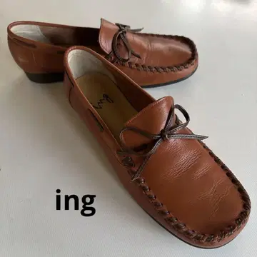 백화점 구매 새상품급 [ ing ] 잉그 가죽 리본 로퍼 23.5cm