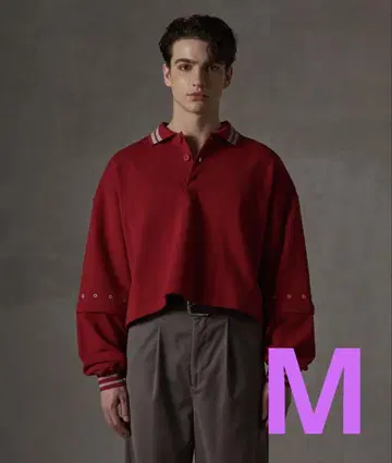 GRANCY 레드 피케 셔츠 M