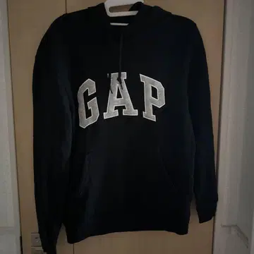 GAP 블랙 후드 부착 속기모 후드티 XS