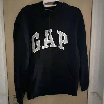 GAP 블랙 후드 부착 속기모 후드티 XS
