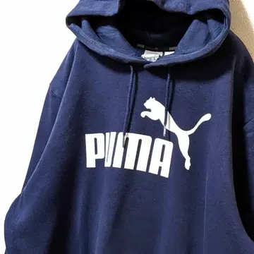 푸마 PUMA 로고 후드 맨투맨 네이비 L 구제 의류