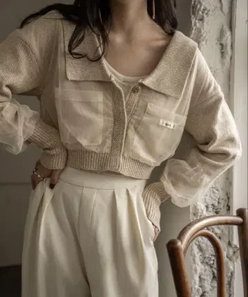 mideal tulle design 가디건 튤 가디건
