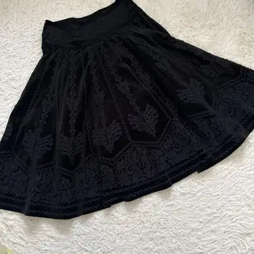 랄프 로렌 자수 벨벳 스커트