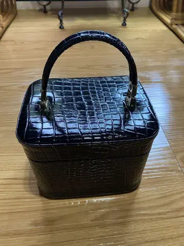 크로커다일 패턴 블랙 핸드백