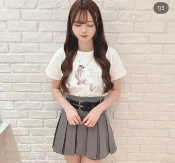evelyn 화이트 고양이 T셔츠 화이트