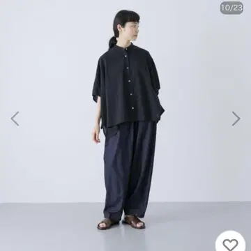 코튼 스퀘어 판초 셔츠 블랙 카구레