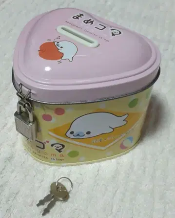 마메고마 하트 캔 저금통 (열쇠 포함) 헤이세이 레트로
