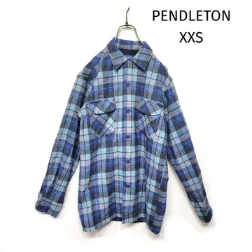 레어 PENDLETON 체크 무늬 울 셔츠 XXS 박스 실루엣