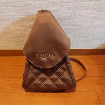 COCOmilano 브라운 퀼팅 백팩