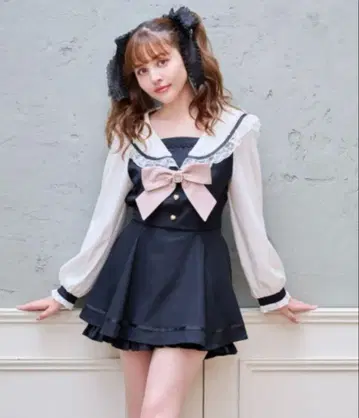 LIZLISA 세일러 카라 셋업 블랙