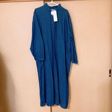 새상품 사만사 모스모스 백리본 셔츠 원피스 M 블루
