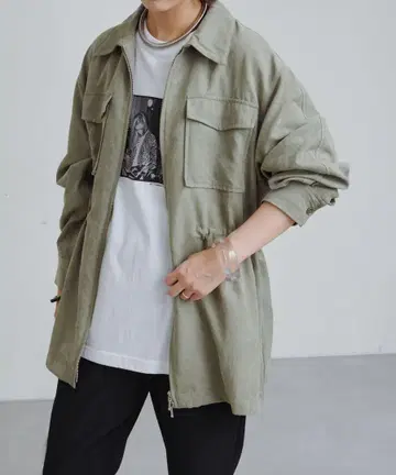오메카시 스웨이드 지퍼 셔츠 블루종