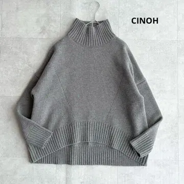 스테디셀러 인기 CINOH 치노 오버 사이즈 하이넥 니트 그레이