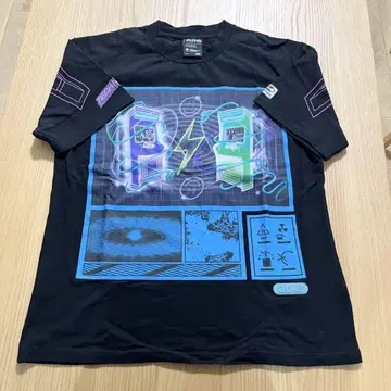 계속 한밤중이면 좋을 텐데 테크노푸어 T셔츠 블랙 L 사이즈