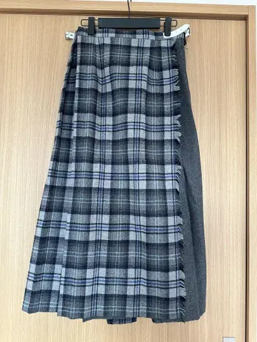 O'NEIL OF DUBLIN 체크 무늬 플리츠 롱 스커트