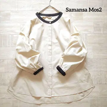 Samansa Mos2 사만사 모스모스 패턴 모듬 클레릭 블라우스 F