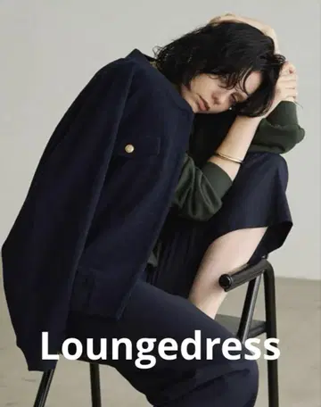 새상품급 Loungedress 골드 버튼 자켓 네이비