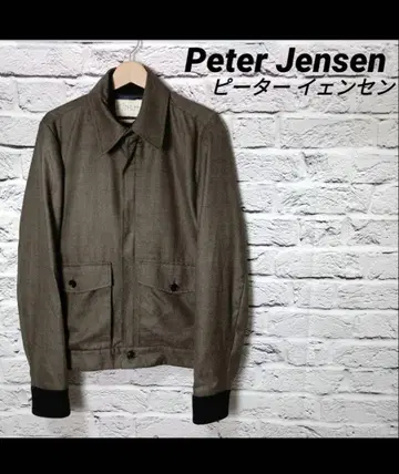 새상품급 Peter Jensen 체크 무늬 블루종 브라운 계열 영국제