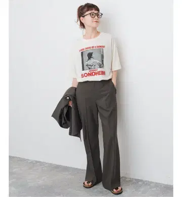 Spick and Span 울 블렌드 플레어 팬츠