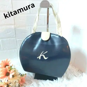 키타무라 핸드백 가죽 블랙 Kitamura 백 가죽 서클
