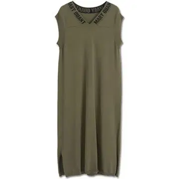 MARYQUANT 넥 로고 슬리브리스 원피스
