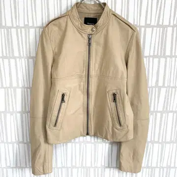 띠어리 싱글 라이더 자켓 램 가죽 S 사이즈 베이지