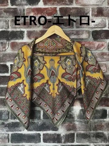 ETRO 실크 100% 페이즐리 무늬 대형 스카프