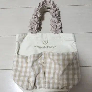 Maison de FLEUR 깅엄 체크 토트백 메종 드 플뢰르