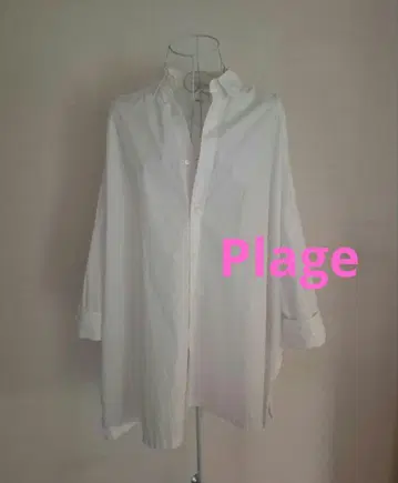 Plage 인기 화이트 판초 셔츠 프리 사이즈 슬릿