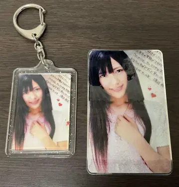 AKB48 와타나베 마유 아이돌 키링 & 카드 거울 2종 세트 레어