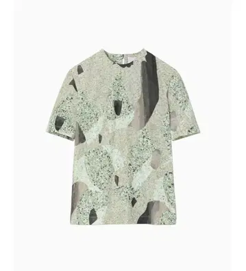 Marble Print Jersey Short Sleeve Top