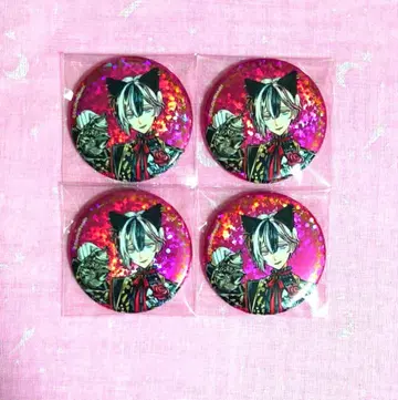악마 집사와 검은 고양이 아쿠네코 난자타운 홀로그램 캔뱃지 베리안 세트