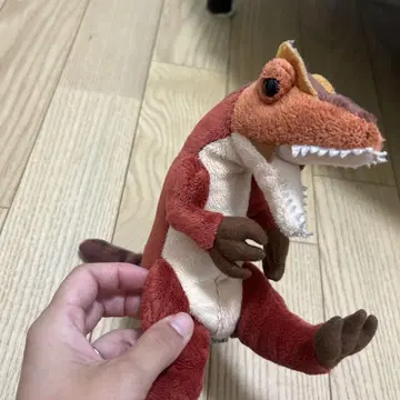 공룡 디자인 봉제 인형 빨간색