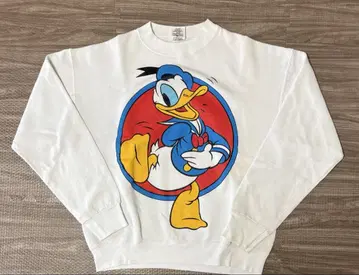 90s Disney 디즈니 도널드 덕 맨투맨 트레이닝복 화이트 L
