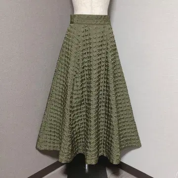 아카이브 본딩 플레어 롱 스커트 카키