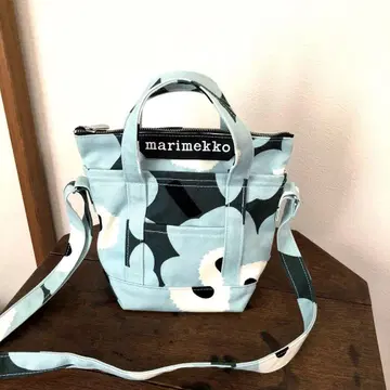 marimekko 꽃무늬 숄더백 스카이블루