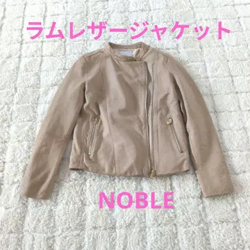 NOBLE 가죽 자켓 라이더 자켓 램 가죽 38 블루종
