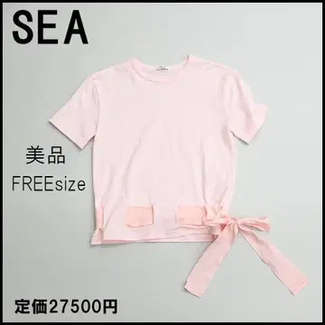 46932 여름 정가 2.7만 sea 시 T셔츠 리본 탑 핑크