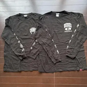 RUDIES XL 블랙 롱슬리브 티셔츠 세트