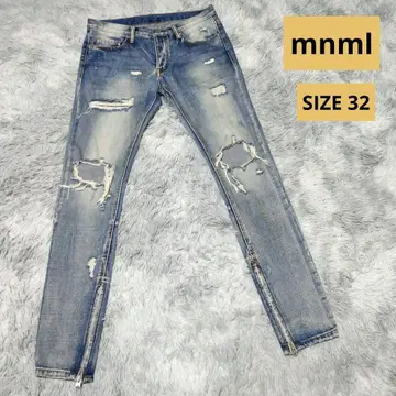 mnml 데미지 가공 스트레이트 데님 사이즈 32