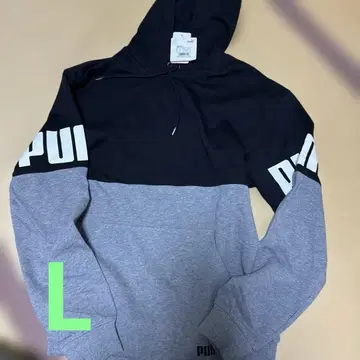 PUMA 후드 부착 후드티 L 사이즈 블랙/그레이