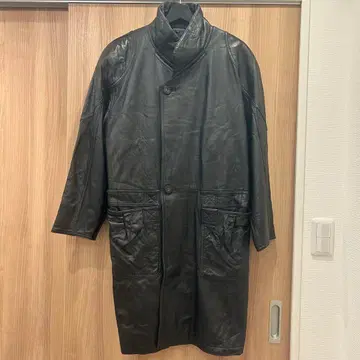 양가죽 가죽 코트 블랙