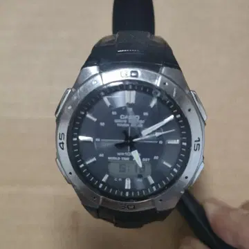 CASIO 전파 솔라 디지털 아날로그 콤비 시계 블랙