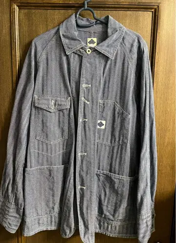 POST O'ALLS 스트라이프 데님 커버올